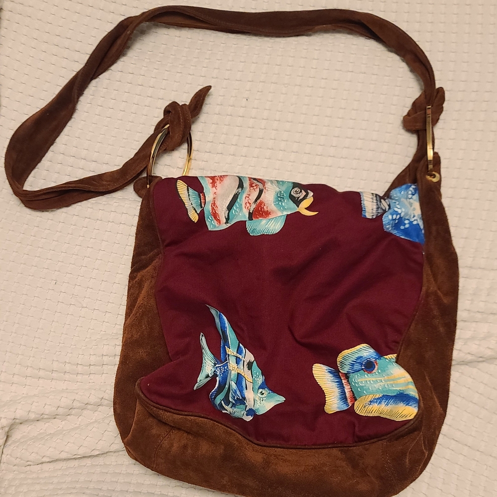 Colorful Fish Print Shoulder Bag